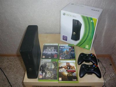 Лот: 1154937. Фото: 1. Xbox 360 4gb + 4 игры. Игровые приставки, консоли