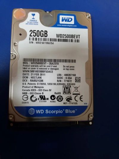 Лот: 5295129. Фото: 1. Жесткий диск для ноутбука 250... Жёсткие диски (HDD)