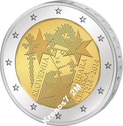 Лот: 4811987. Фото: 1. Словения 2 евро 2014 Барбара Цилли. Европа