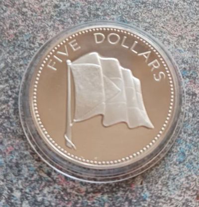 Лот: 21002956. Фото: 1. монета 1974 года 5 долларов Багамские... Америка