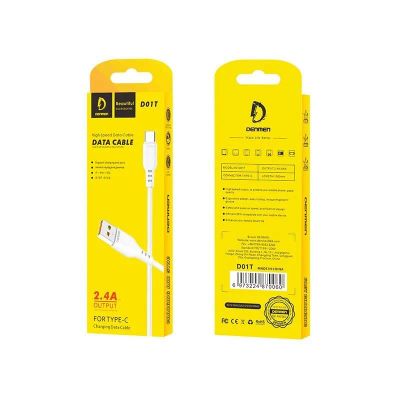 Лот: 22147150. Фото: 1. КАБЕЛЬ DENMEN D01T TYPE-C 2.4A... Дата-кабели, переходники