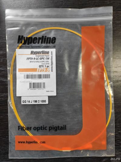 Лот: 18287426. Фото: 1. Пигтейл Hyperline FPT9-9-LC-UPC-1M. Сетевые кабели