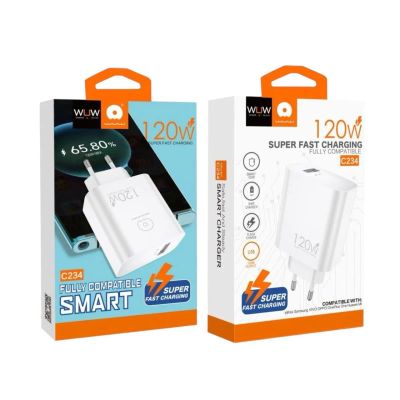 Лот: 25794809. Фото: 1. СЗУ WUW C234 1*USB-A QC3.0 120W... Зарядные устройства, блоки питания, адаптеры сетевые для смартфонов