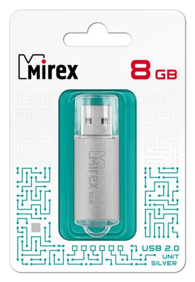 Лот: 16172789. Фото: 1. USB 8 Gb Mirex Unit silver USB... USB-флеш карты
