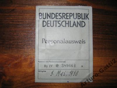 Лот: 6060684. Фото: 1. Паспорт гражданский 1953 г ФРГ. Документы, ценные бумаги, письма