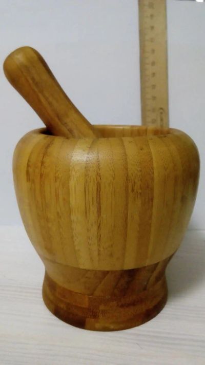 Лот: 9786191. Фото: 1. Ступка бамбуковая. Кухонные аксессуары