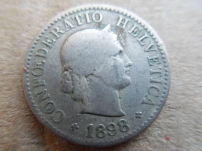 Лот: 16017376. Фото: 1. Швейцария 5 раппенов 1898. Европа