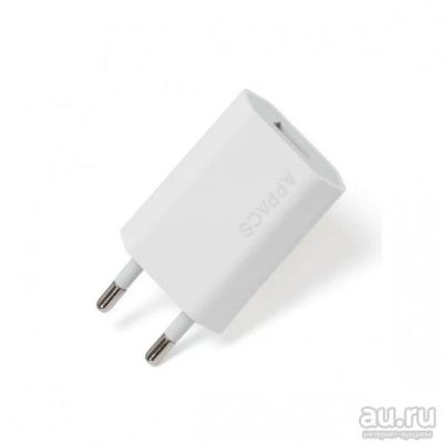 Лот: 17896596. Фото: 1. Адаптер 220V->USB 1A APPACS APEU01... Зарядные устройства, блоки питания, адаптеры сетевые для смартфонов