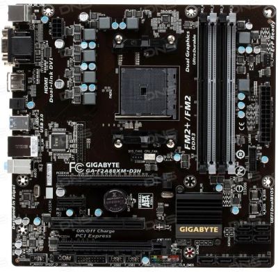 Лот: 7785445. Фото: 1. Материнская плата GigaByte GA-F2A88XM-D3H... Материнские платы