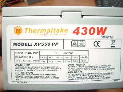 Лот: 5830178. Фото: 1. Блок питания Thermaltake 430w... Корпуса, блоки питания