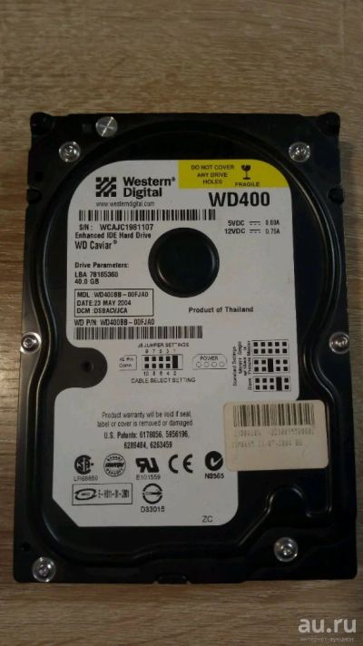 Лот: 13704408. Фото: 1. Жёсткий диск Western Digital WD400. Жёсткие диски (HDD)