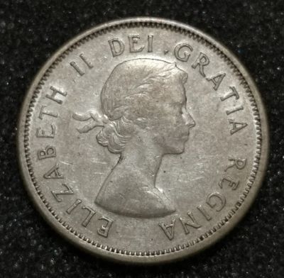 Лот: 23274461. Фото: 1. 25 центов 1964 года. Канада. Серебро. Америка