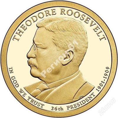 Лот: 2768105. Фото: 1. США 1 доллар 2013 Теодор Рузвельт... Америка