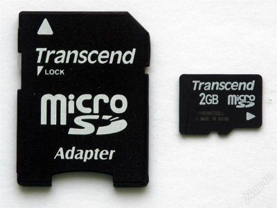 Лот: 1424061. Фото: 1. MicroSD 2GB с SD адаптером. Карты памяти