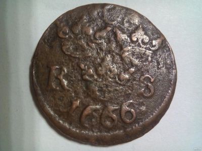 Лот: 14481162. Фото: 1. Монета Швеции 1/6 эре 1666 г. Европа