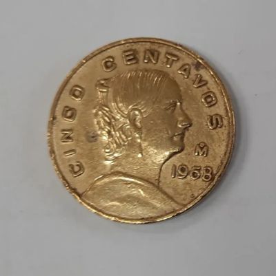 Лот: 21235896. Фото: 1. Монета Мексика 5 сентаво 1968г. Америка