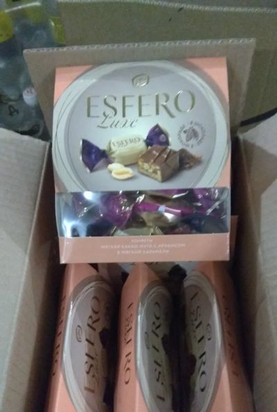 Лот: 20858435. Фото: 1. конфеты Esfero Luxe какао нуга... Шоколад, конфеты