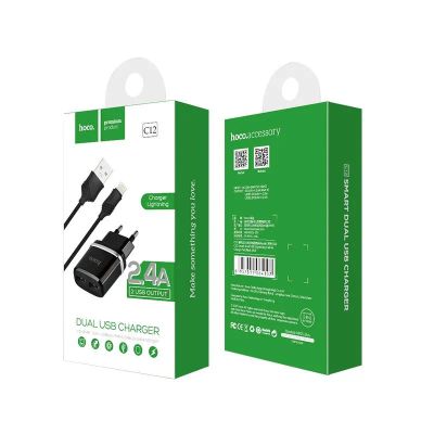 Лот: 22150005. Фото: 1. СЗУ HOCO C12 dual USB port 2.4A... Зарядные устройства, блоки питания, адаптеры сетевые для смартфонов