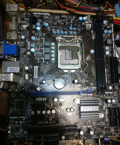 Лот: 12801559. Фото: 1. Материнская плата MSI H55M-E23. Материнские платы