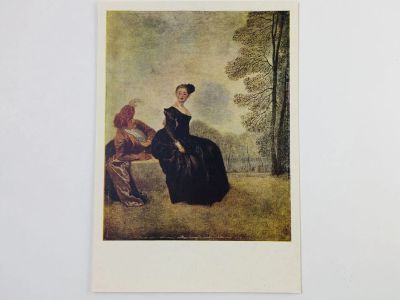 Лот: 23298544. Фото: 1. Антуан Ватто. Капризница. Открытка... Открытки, конверты