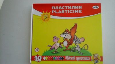 Лот: 6031035. Фото: 1. Пластелин 10 цветов. Для лепки