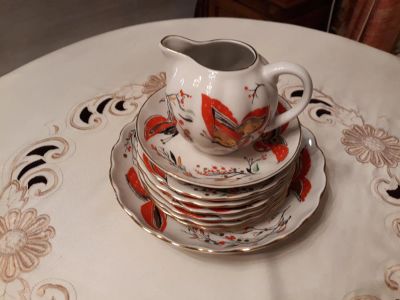 Лот: 10913905. Фото: 1. Лфз 7 блюдцев , салатница , соусник. Фарфор, керамика