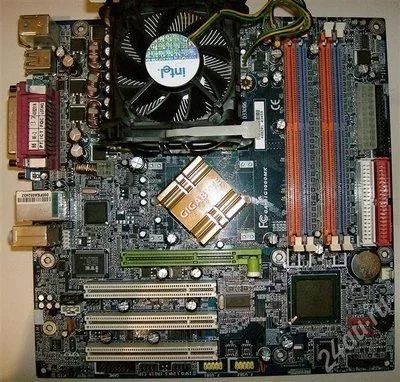 Лот: 292978. Фото: 1. мать с процем. MB GigaByte GA-8IG1000MK... Материнские платы