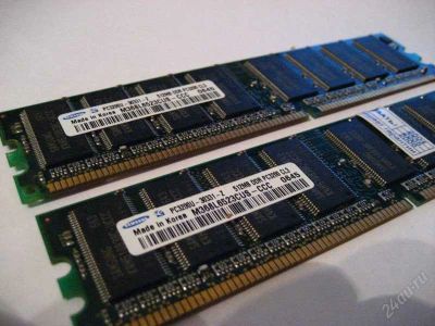 Лот: 738030. Фото: 1. Память ddr1 PC3200 Samsung 1gb. Оперативная память
