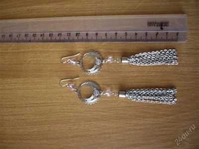 Лот: 2396089. Фото: 1. Серьги, длинные, с цепочками и... Серьги, каффы