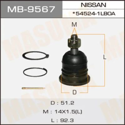 Лот: 18582352. Фото: 1. Шаровая опора masuma front up... Ходовая, подвеска, рулевое управление