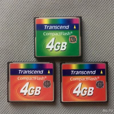 Лот: 8952273. Фото: 1. Флешки CompactFlash 4 Gb Transcend. Карты памяти