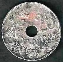 Лот: 10981396. Фото: 1. 25 центов, 1921, Бельгия. Европа