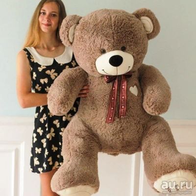 Лот: 13693355. Фото: 1. Мишка с вышивкой сердечком кофейный. Мягкие