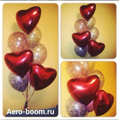 Лот: 10427240. Фото: 1. Фонтан из гелиевых шаров с конфетти... Воздушные шары