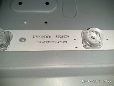 Лот: 12122428. Фото: 1. Led string LB-C400F13-E2-C-G2-RF1... Запчасти для телевизоров, видеотехники, аудиотехники
