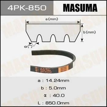 Лот: 11285680. Фото: 1. Ремень ручейковый Masuma 4PK-... Двигатель и элементы двигателя