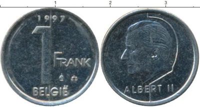 Лот: 15153845. Фото: 1. 1 франк Бельгия 1997 belgie. Европа