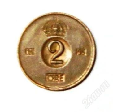 Лот: 2287749. Фото: 1. Швеция. 2 эре 1955 г. (063). Европа