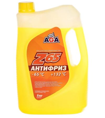 Лот: 22837218. Фото: 1. Антифриз AGA желтый -65С 5кг. Масла, жидкости