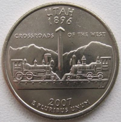 Лот: 6731079. Фото: 1. США 25 центов 2007. Юта (штаты... Америка