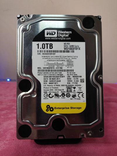 Лот: 23496736. Фото: 1. HDD 1Тб /3.5"/7200 об/мин/WD/WD1003FBYX. Жёсткие диски (HDD)
