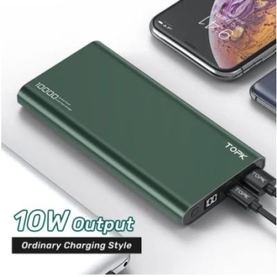 Лот: 17038090. Фото: 1. Powerbank TOPK 10000 MAH | Micro... Внешние, портативные аккумуляторы для смартфонов (Power bank)