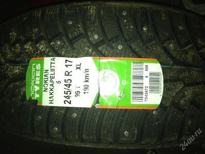 Лот: 2171485. Фото: 1. Nokian Hakkapelliita 5 245/ 45... Шины