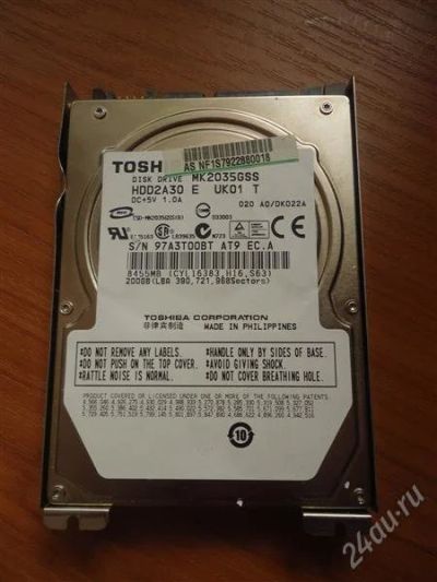 Лот: 4953592. Фото: 1. Toshiba MK2035Gss hdd2a30 b zk01... Жёсткие диски (HDD)
