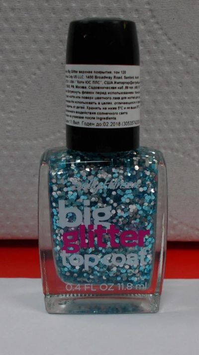 Лот: 6470682. Фото: 1. Sally Hansen Big Glitter верхнее... Лак для ногтей