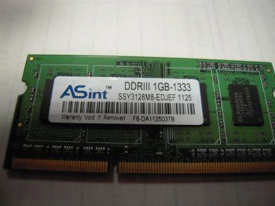 Лот: 6204621. Фото: 1. Память оперативная DDR3 1gb 1024mb... Оперативная память