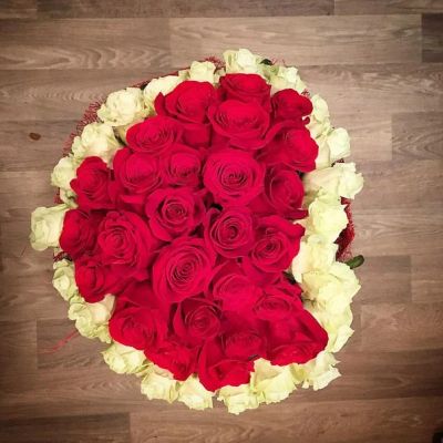 Лот: 6627755. Фото: 1. Сердце ! Букет в виде сердца из... Свежие цветы