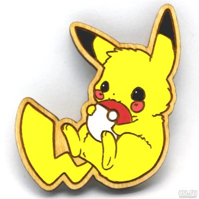 Лот: 14823008. Фото: 1. Деревянный Значок Пикачу(Pikachu... Сувенирные