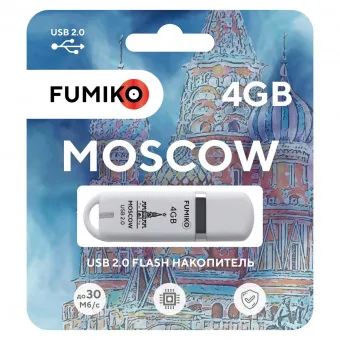 Лот: 17133949. Фото: 1. 4GB накопитель Fumiko Moscow белый. USB-флеш карты