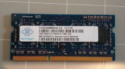 Лот: 9762549. Фото: 1. DDR3 2Gb Nanya 1x2Gb 1333mhz SODimm... Оперативная память